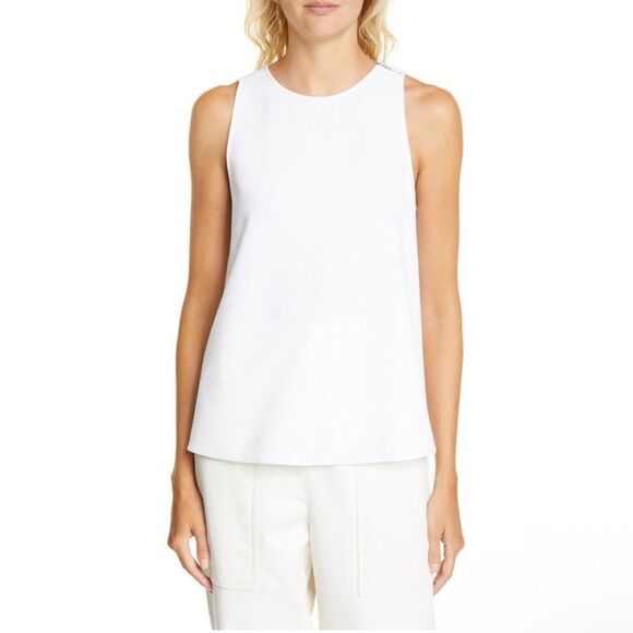 TIBI Structured Crepe Sleeveless White Tank NWT - Picture 2 of 13